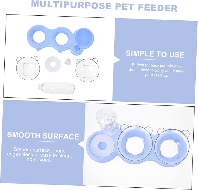 Double Design Pet Feeder Detachable Dog Food Bowl and -Fall Water Dispenser Convenient Pet Accessory for Dogs and Cats