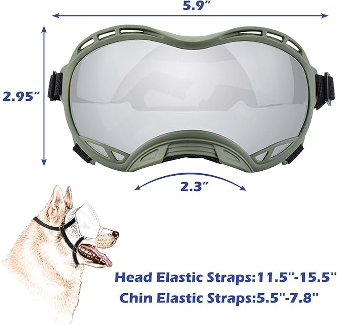 Dog Sunglasses,Doggles Anti-UV Protection,Pet Sunglasses with Adjustable Strap,Suitable for Motorcycle Car Driving Bike Riding Hiking Swimming Wind Dust Fog Dog Eye Protection