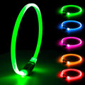 LED Dog Collar, Light Up Dog Collars USB Rechargeable for Night Walking-Fashion TPU Glowing Safety Pet Collar Lights for Small Dogs Cat (Green)