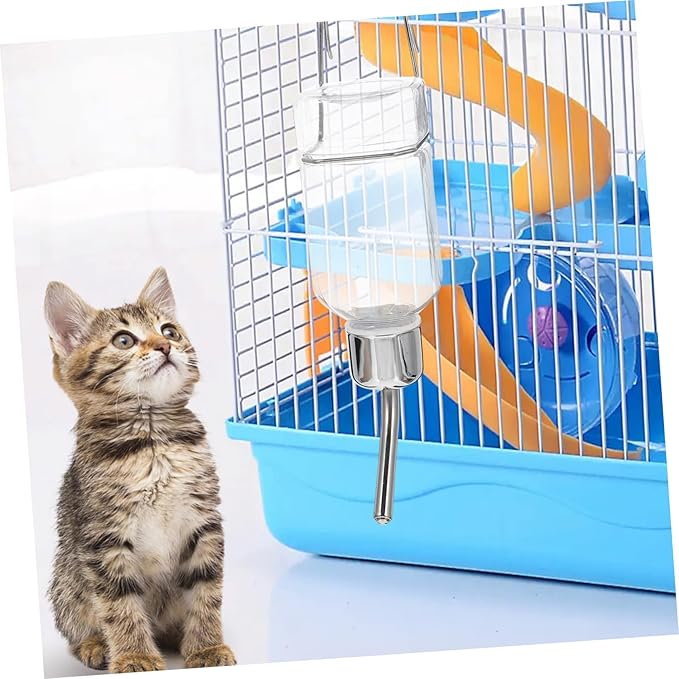 TOYANDONA Pet Automatic Water Dispenser Transparent Hanging Water Feeder for Dogs and Pets Non Drip Nozzle for Cages and Walls