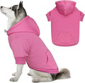 Dog Hoodie Dog Sweaters for Large Dogs Sweater Solid Soft Brushed Fleece Pet Clothes Pet Hoodie Sweatshirt with Pocket(Pink-XXL)