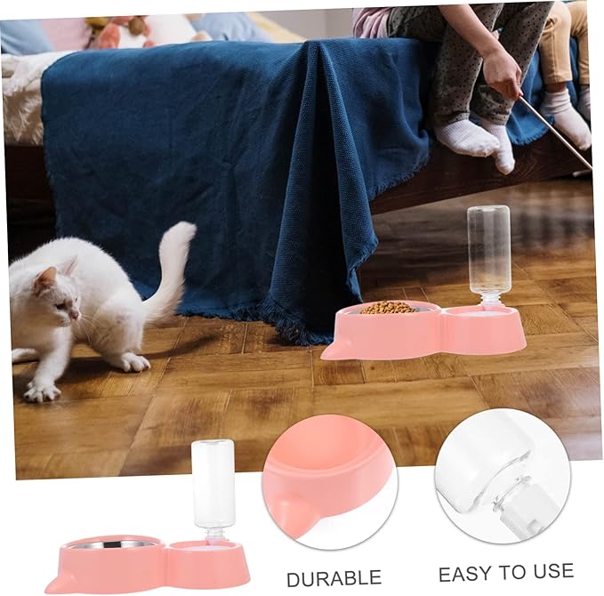 HANABASS 1pc Cat Ear Pet Bowl Dual-use Food and Water Feeder Automatic Refill Easy to Compact Design for Cats and Dogs