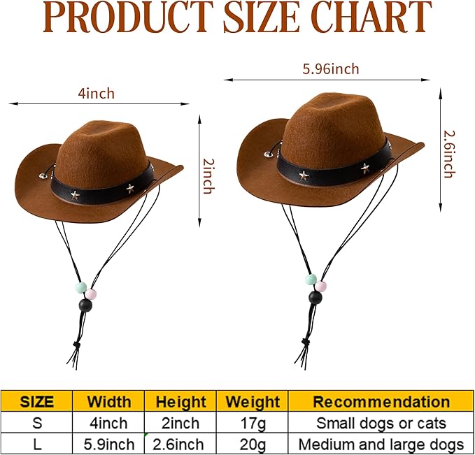 Dog Halloween Costumes, Dogs Cowboy Costume Cowboy Hat for Bandana Scarf Dog Halloween Costumes for Small Medium Large Dogs (Large)