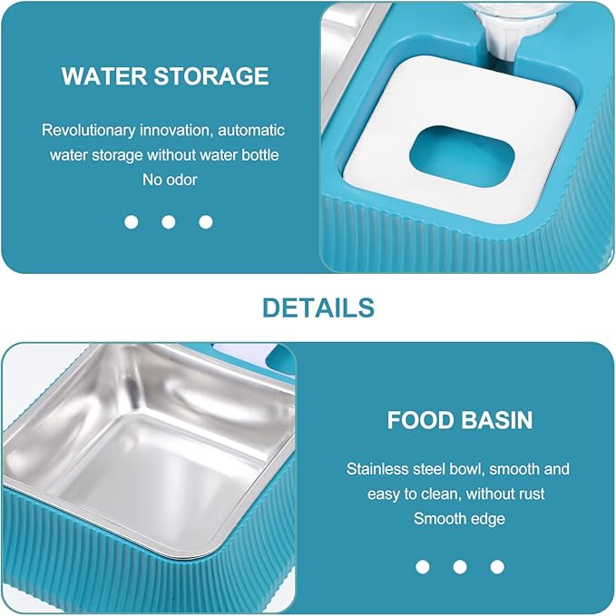 Mipcase Automatic Pet Feeder and Water Dispenser for Dogs and Cats Detachable Food Bowl Smooth Design for Easy Cleaning for Indoor Use
