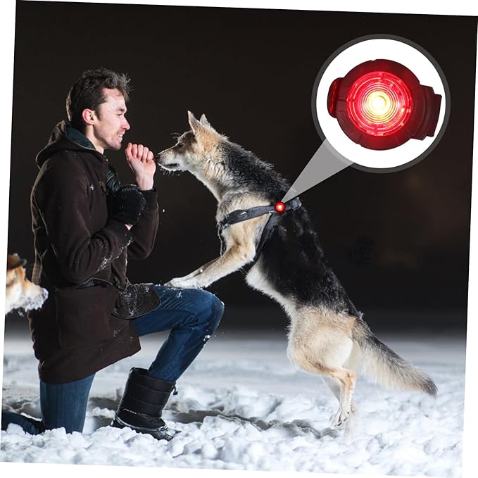 Angoily Dog Walking Lamp Night Safety Pet Supply Red Lightweight Dog Collar Light