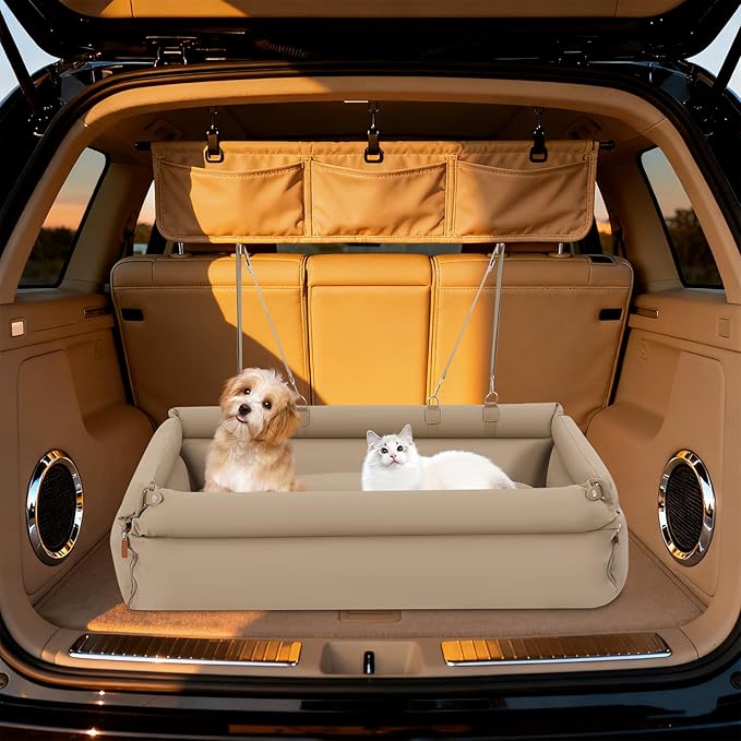 Dog Car Seat for Small Dogs, Soft Pet Car Travel Home Bed Detachable and Washable Dog Booster Carseats with Zipper Snap, Pet Purse for Various Types of Cars Home (Grey)
