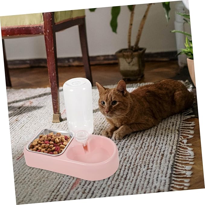 Toyvian Double Pet Water Feeding Bowl Automatic Pet Water Feeder for Cats and Dogs Creative Smooth Design Convenient and Practical Dispenser for Home and Shops