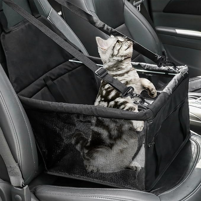 Dog Car Seat Back Seat Extender Booster Seat for Dogs Waterproof Fabric Pet Seat Cover Foldable Breathable Mesh Sides Carseat for Dogs ﻿