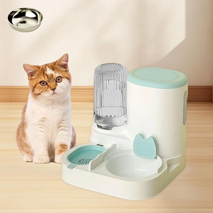 Automatic Dog Feeder and Water Dispenser Dog Bowl,Household,Food Feed,Automatic Pet Feeder for Small Dogs Small Animals Bunny, Blue