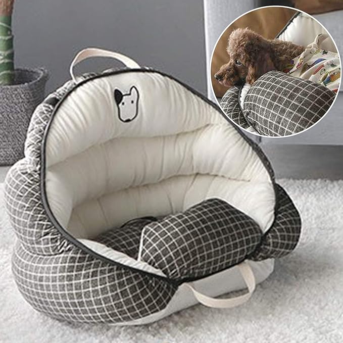 Dog Car Seat Puppy Booster Seat Portable Pet Handbag Safety Seat Travel Bed Carrier Bag for Small and Medium Dogs Up to 30 Lbs with Harness Leashes,Removable Washable Cushion