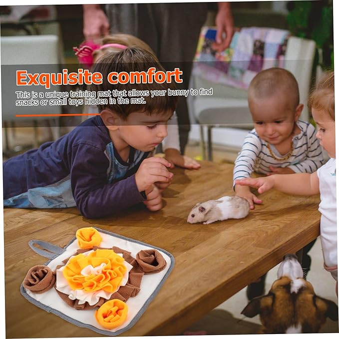 Little Pet Snuffle Mat for Small Animals Interactive Nose Work Feeding Pad for and Hamsters Fleece Material to Prevent Obesity and Encourage Healthy Activity