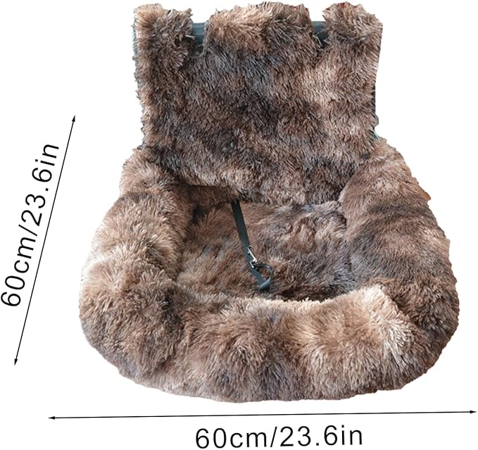 Car Seat Dog - Plush Cat Booster Car Seat - Washable Cushion Comfortable Travel Bed for Vehicle Truck Camping Adventures Vet Visit Daily Commuting Traveling