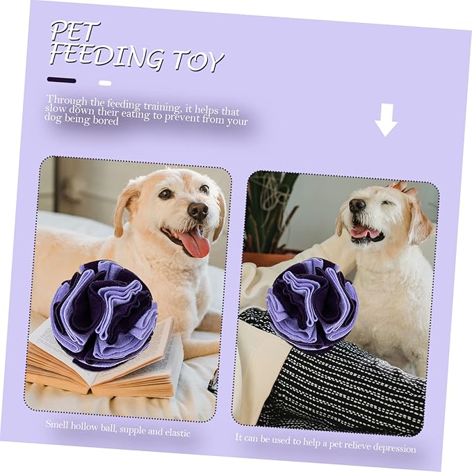 YARNOW Pet Dog Sniff Toy Dog Chewing Toy Slow Feeder Ball Puppy Plaything Made from Polar Fleece
