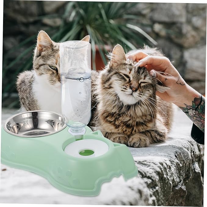 1Set Automatic Pet Feeder Dual Feeding Bowl for Dogs and Cats Pet Water and Food Dispenser Design for Hassle Feeding