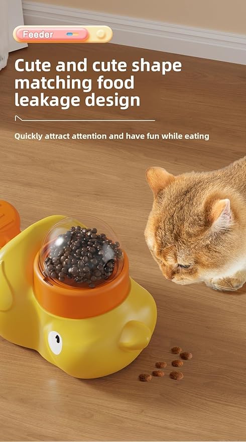 Dog Snack Auto Feeder - Food Toys | Turtle Toy Interactive for Pets, Mental Stimulation Training (Yellow)