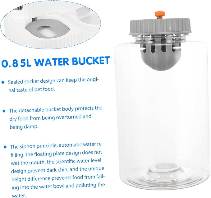 FRCOLOR Automatic Pet Feeder Water Dispenser for Cats and Small Dogs Food Capacity Water Bowl Gravity Replenishment Visible Window Stylish Design for Indoor Use