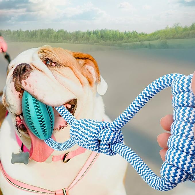 Dog Rope Ball Toy - Large Breed Dog Toy | Pet Interactive Rope Ball | Ropes Balls Dogs Large Breed | Interactive Food Dispenser String | Cotton Knot, Pet Chew Supplies for Easy Throwing