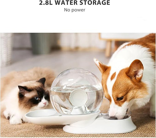 2.8L Pet Water Dispenser Shape Automatic Drinking Fountain Waterer Feeder Bowl Dispenser Automatic Cat Feeder Dog Feeder for Cats Dogs Puppy Non Slip Design(Grey)(Blue)