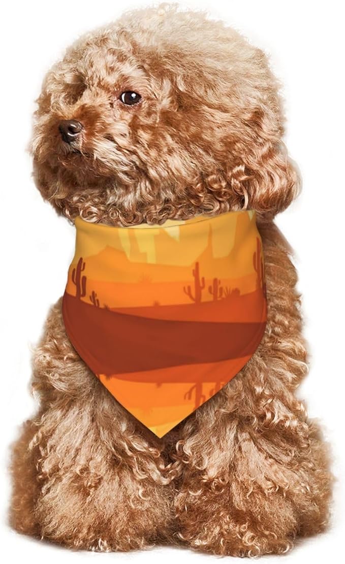 Western Dog Bandanas, Cartoon Cowboy Dog Scarf, Accessories Puppy Kitten Party Festival and Daily Wearing,West Cowboy Accessories Party Cosplay (Golden)