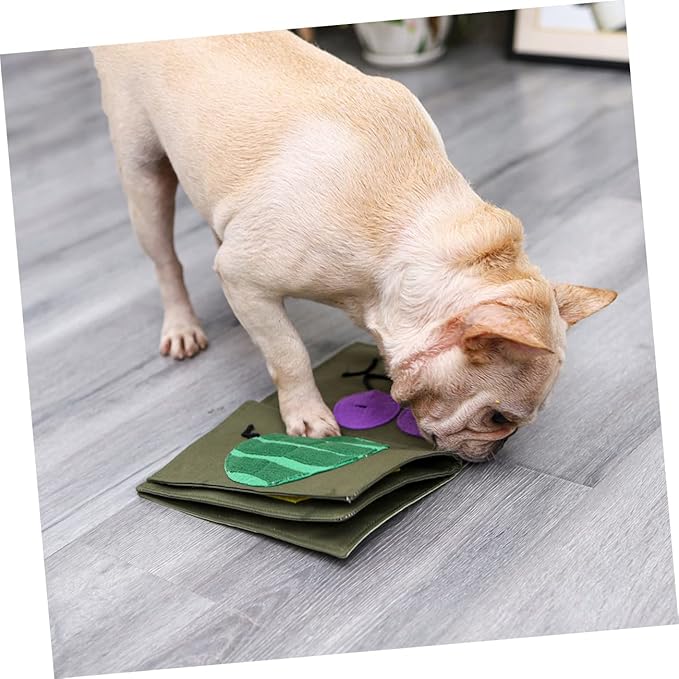 ibasenice Interactive Dog Feeding Book Toy Pet Food Dispenser Blanket for Nose Work Training Durable Soft Engaging Puzzle for Mental Stimulation Design for Fun
