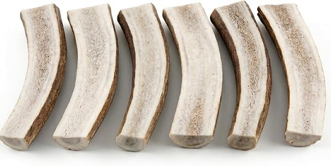 Whitetail Naturals Split Elk Antler Dog Chews (6 Pack, Small) Long-Lasting Bones for Aggressive Chewers, Odor-Free Half-Cut Elk Antlers for Dogs