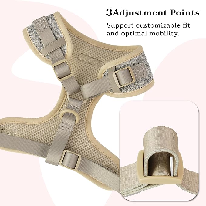 No Pull Dog Vest Harness for Small&Medium Dogs, Side Clip Adjustable Pet Vest, Soft Breathable, Fashion Dog Harnesses for Walking, Running, Shopping (Taupe, M)