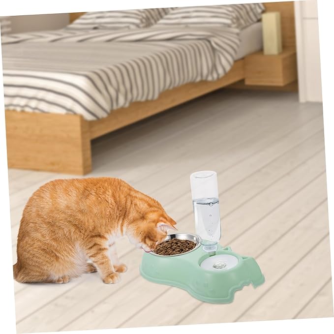 1 Set Automatic Pet Feeder and Water Dispenser Dual Feeding Bowl for Cats Dogs and Rabbits Detachable Design for Easy Cleaning Convenient Feeding Tool for Home and Pet Stores
