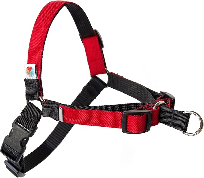 Wildebeest No Pull Dog Harness | Comfortable Training Harnesses | Effective No Pull Harness Design | Ideal for Large Sized Dog | 4-Point Adjustable(L - 26~32 inch Girth, Red)