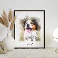 Pet Portrait from Your Photos - Dog Memorial Gifts for Loss of Dog, Personalized Gift for Her Birthday, Pet Memorial Gift for Dog, Gift for Women/Men, Cat & Dog Portrait, Vibrant Watercolor