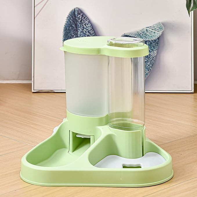 Cat Food Dispenser, Transparent 2 in 1 Food and Water Feeder, Automatic Cat Feeder, Transparent Feeding Tool for Cats, Dogs, and Other Animals (A)