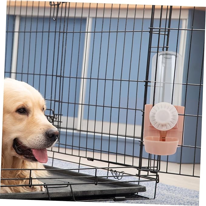 Sosoport Hanging Dog Water Dispenser Automatic Cat Water Bottle Suction Cups Puppy Feeding Waterer for Cages for Travel and Home Use