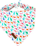 Dinosaur Dog Bandana, Comfortable Cotton Triangle Bid Scarf for Puppy Small Dogs or Cats, Washable Pet Kerchief for Boy Girl Dogs, Colorful Dinosaur Cute Bandana Dog