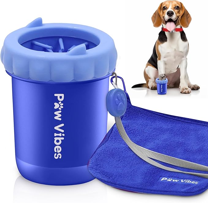 Happy Paws Dog Paw Cleaner, Dog Paw Washer, Paw Muddy Paw Cleaner for Small Breed Dogs Towel, Blue-Huge Price Drop-While Supplies Last