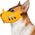 NACOCO Anti Bite Dog Muzzle - Dog Soft Mouth Rhino with Adjustable Strap Covers Breathable Silicone Cage Pet for Biting Chewing Small Medium (Yellow Rhino, S)