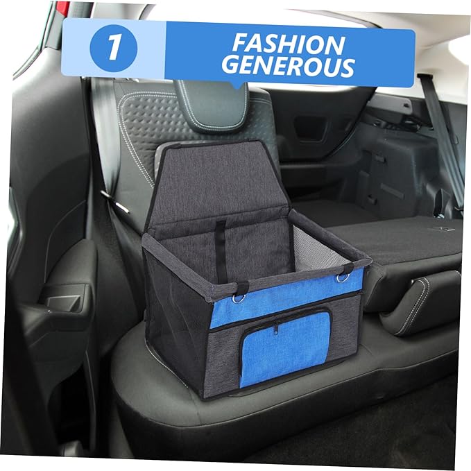 Toyvian Front Pocket Dog Car Seat and Breathable Travel Seat for Cats Dogs Easy to Install Console for Pets Grey