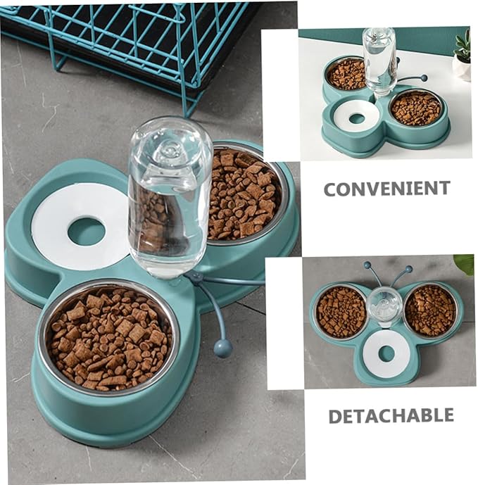 KESYOO Automatic PET Water Dispenser and Feeder Multi-Function Skid Waterer for Dogs and Cats 2-in-1 Dual Bowl Design Suitable for Home Use