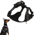 All-Weather No Pull Dog Harness Reflective Vest Harness QR Code Anti-Lost Adjustable Quick-Release Buckle Soft Padded Breathable Harness for Small Medium Large Dog (Super Reflect-Black, XL)