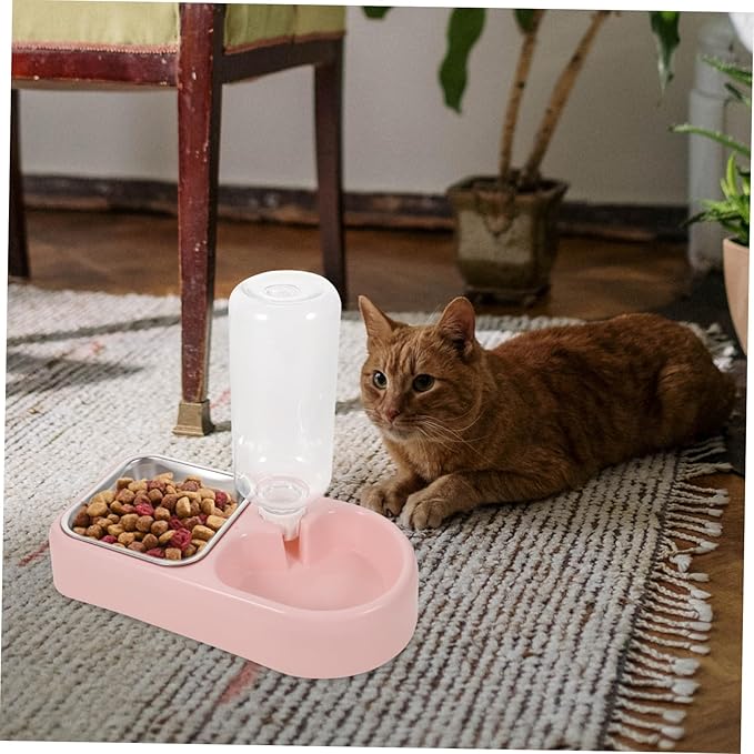 Sosoport Double Pet Water Feeder for Dogs and Cats Automatic Drinking Tool Convenient and Spill Design Safe High-Density Material for Home and Pet Shops