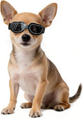 Namsan Dog Goggles Small Breed, Anti-UV Sunglasses for Dogs Small Breeds, Windproof Riding Dog Eye Protection, Yorkie Glasses with Elastic Straps, Easy Put-on/Adjustable, Bright Black