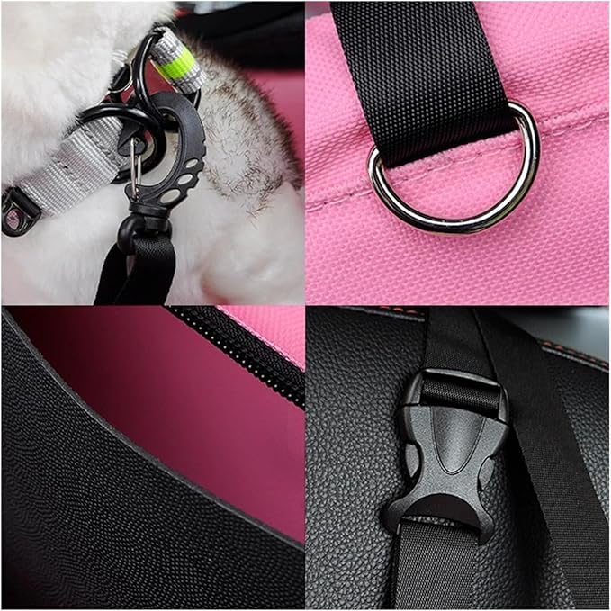 Dog Car Seat,Scratch Proof Durable Pet Booster Car Front Seat Puppy Safety Belt Stable Foldable Travel Pet Car Seat(Red)