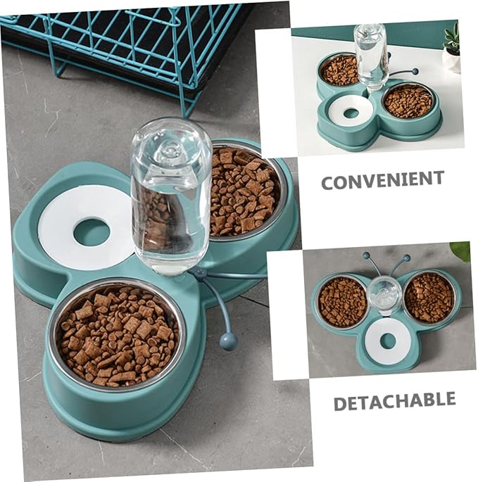 Dog Food Water Dispenser Automatic Waterer Feeder Skid Base Easy Cleaning Bowl for Household Pet
