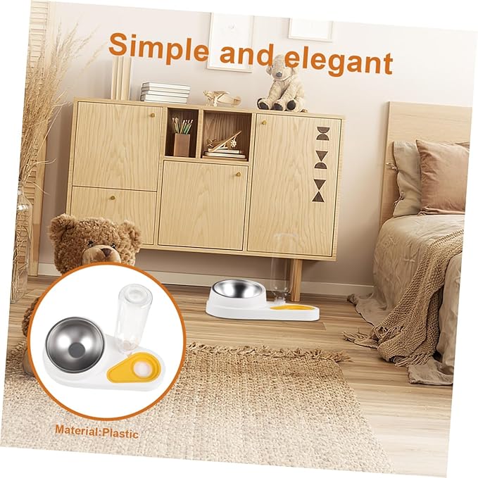 MERRYHAPY Automatic Pet Feeder Water Dispenser Food and Water Bowl for Dogs and Cats Lightweight and Elegant Design Easy to Fill Spill Pet Supplies