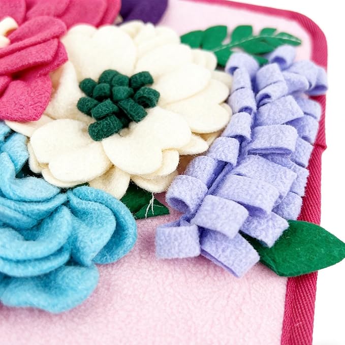 Snuffle Mat for Dogs - Folding Foraging Dispenser Base, Puppy Snuffle Mat, Soft Fabric Material, Interactive Nose Work Toy, for Training Feeding Licking Sniffing Digging Exercise Indoor Enrichment