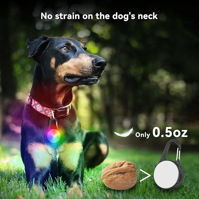 Dog Lights for Night Walking, 4 Modes IP68 Waterproof Dog Collar Light for Nighttime Clip on, High-Capacity Rechargeable with 2 USB C Cables（2 Pack）