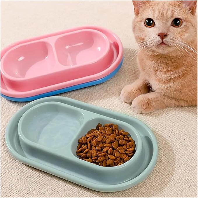 Double Pet Feeding Bowls -Ant Food and Water Dispenser for Dogs and Cats(B)