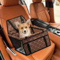 Dog Car Seat for Small Dogs Under 30 lbs - Easy to Clean, Dirt Resistant & Anti-Scratch Durable with Storage Pockets, Compatible with Dog seat Belt, Cold Pat Optional(Vintage Brown+pat)