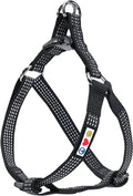 Pawtitas Reflective Step-in Dog Harness – Adjustable No-Pull Vest for Puppies to Seniors, Safe & Comfortable, S Black