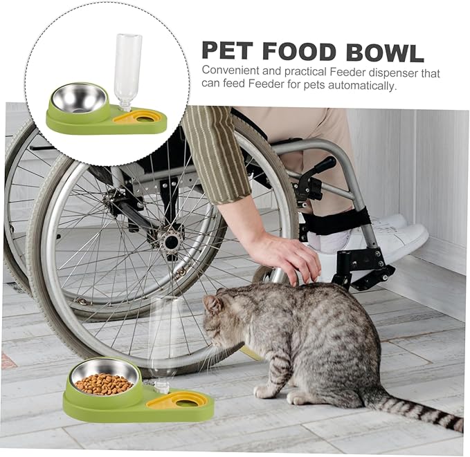Generic Automatic Pet Feeder and Water Dispenser Capacity Pet Food and Water Bowl for Dogs and Cats Easy to Non-tip Design for Home Use