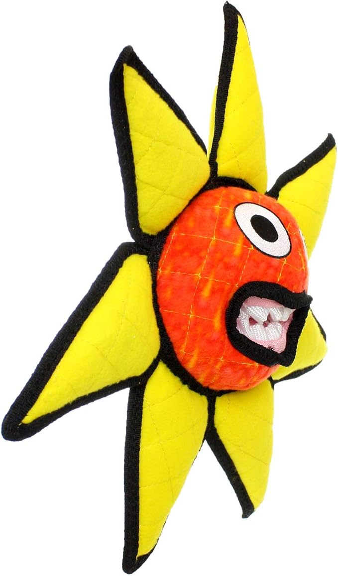 TUFFY® - World's Tuffest Soft Dog Toy - Alien - Multiple Layers. Made Durable, Strong & Tough. Interactive Play (Tug, Toss & Fetch). Machine Washable & Floats. (Ball Red Flower, Large 2 Pack)