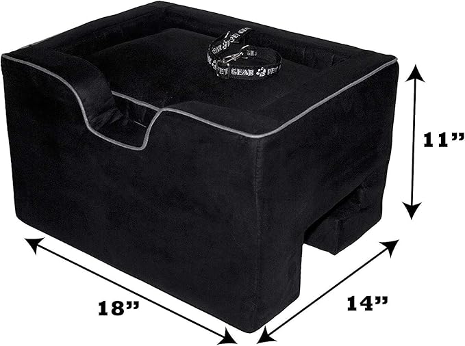 Pet Gear Lookout Booster Car Seat, Removable Comfort Pillow, Safety Tether Included, Installs in Seconds, No Tools Required, 3 Colors